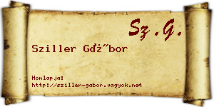 Sziller Gábor névjegykártya