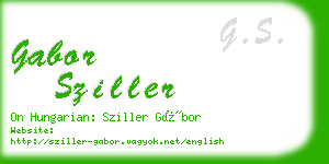 gabor sziller business card